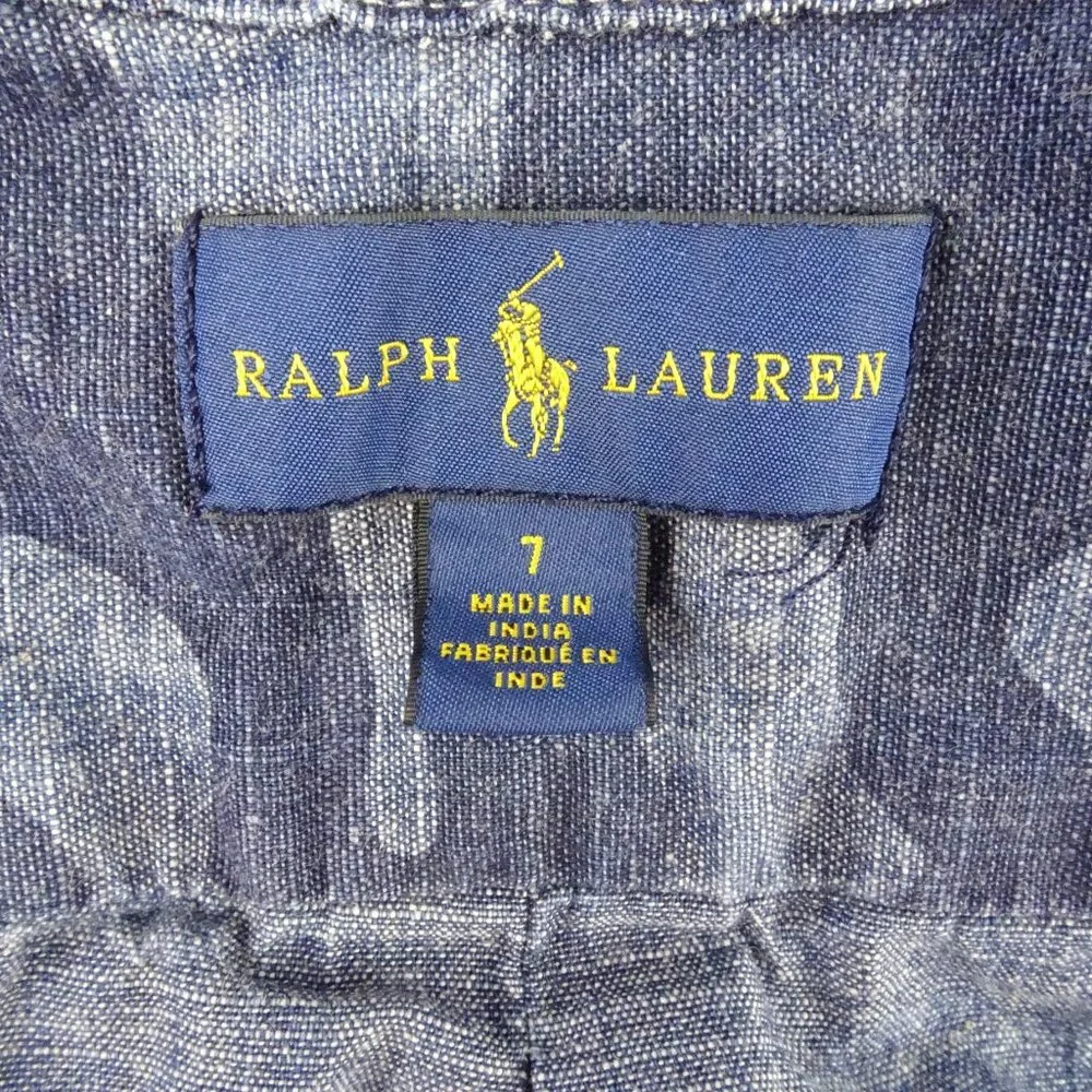 Ralph Lauren Kids Youth Boy Blue Camouflage Button Down Shirt Size 7